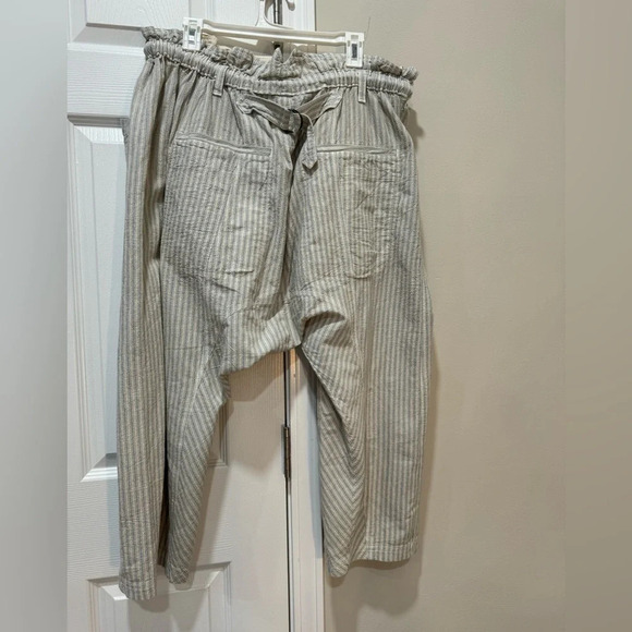 NWOT M Free People Runyon
Oversize Stripe Pant Harem Sky
Blue Drawstring - Picture 7 of 8